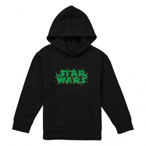Front - Star Wars Childrens/Kids Christmas Lights Logo Hoodie