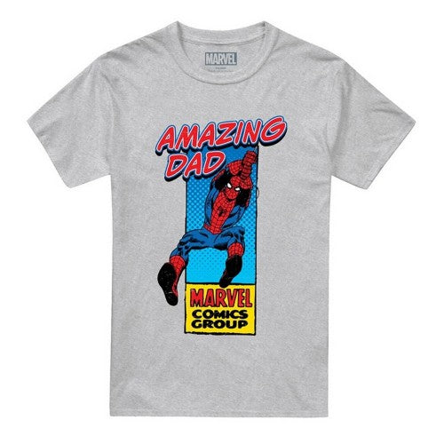 Front - Marvel Comics Mens Amazing Dad Spider-Man Corner Box Fathers Day T-Shirt