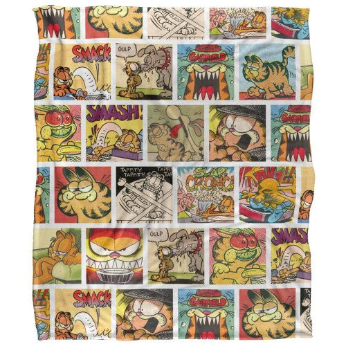 Front - Garfield Silky Collage Supersoft Blanket