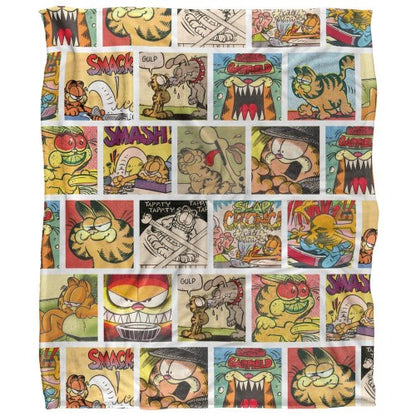 Front - Garfield Silky Collage Supersoft Blanket
