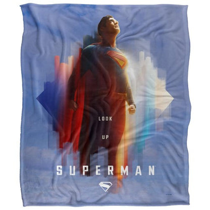 Front - Superman Lookup Silky Shield Supersoft Blanket
