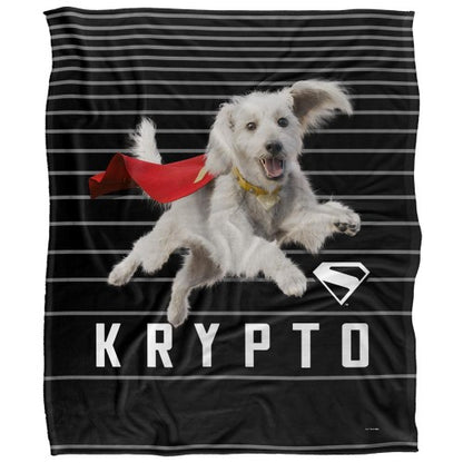 Front - Superman Silky Lines Krypto Supersoft Blanket