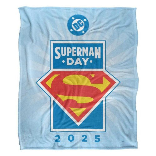 Front - Superman Superman Day 2025 Silky Logo Supersoft Blanket