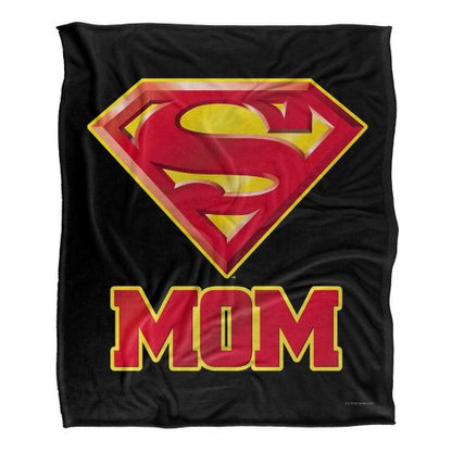 Front - Superman Super Mom Silky Supersoft Blanket