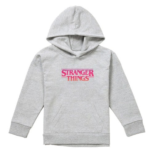 Front - Stranger Things Childrens/Kids Sunset Logo Heather Hoodie