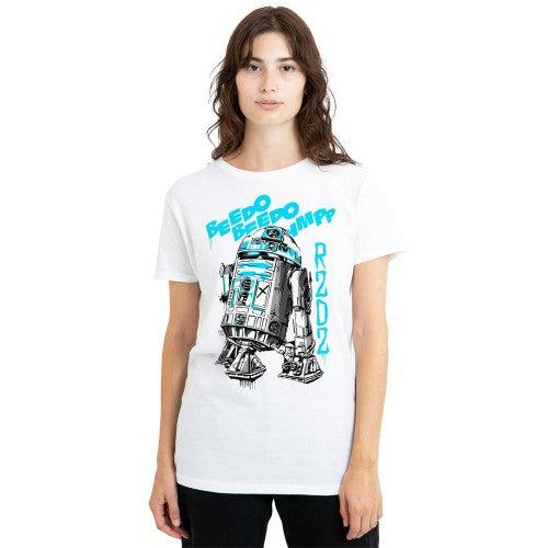 Front - Star Wars Womens/Ladies R2-D2 Graffiti T-Shirt