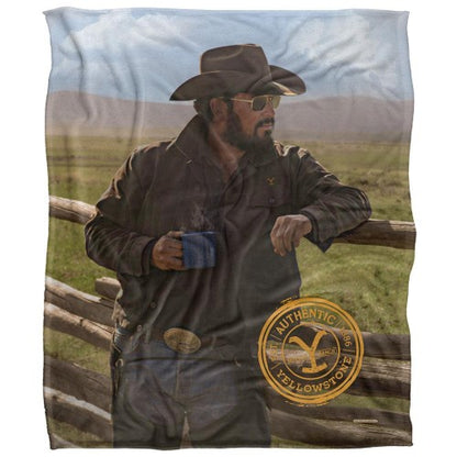Front - Yellowstone Silky Coffee Rip Wheeler Supersoft Blanket