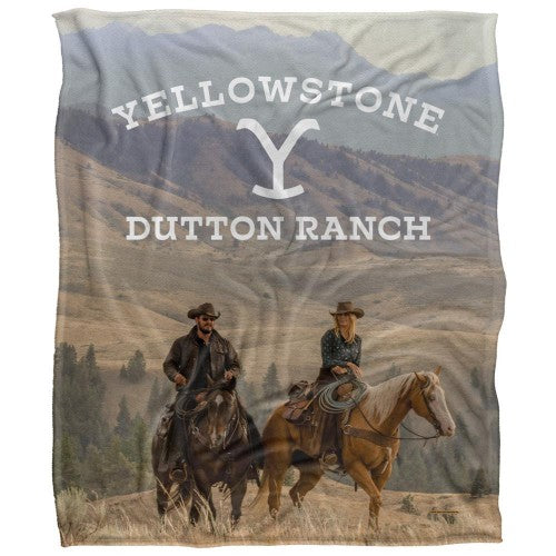 Front - Yellowstone Silky Horse Riding Rip & Beth Supersoft Blanket