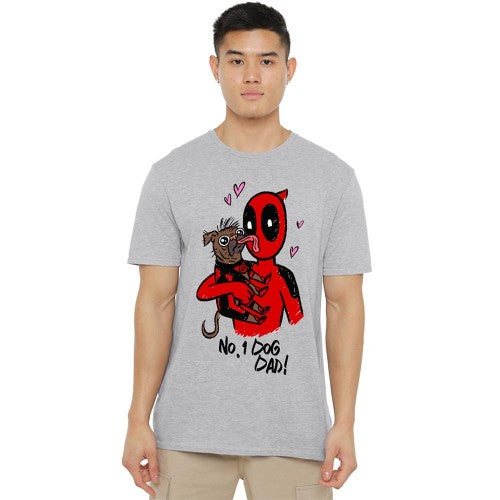 Front - Deadpool & Wolverine Unisex Adult No.1 Dog Dad Deadpool & Wolverine T-Shirt