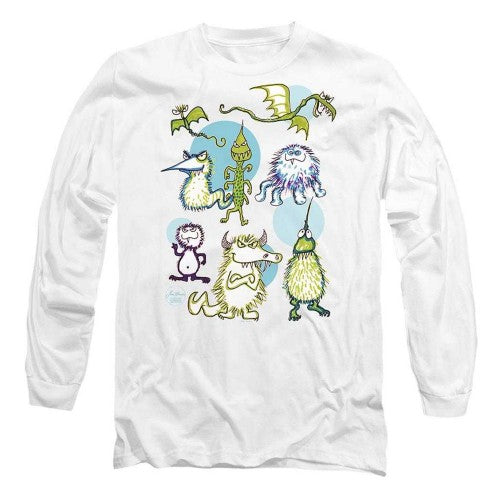 Front - Jim Henson Unisex Adult Monster Doodles Long-Sleeved T-Shirt