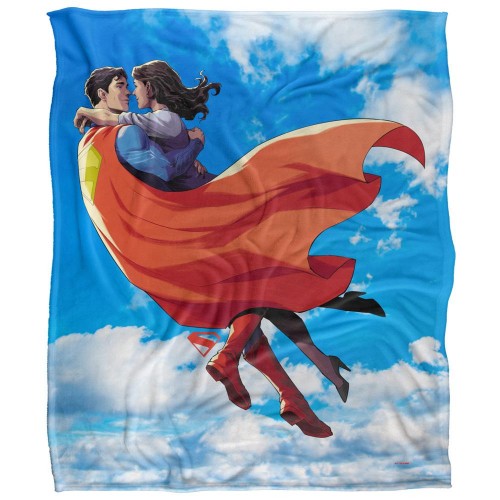 Multicoloured - Front - Superman Silky Cloud Embrace Lois Lane Supersoft Blanket