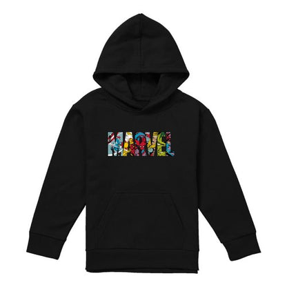 Front - Marvel Childrens/Kids Characters Logo Pullover Hoodie