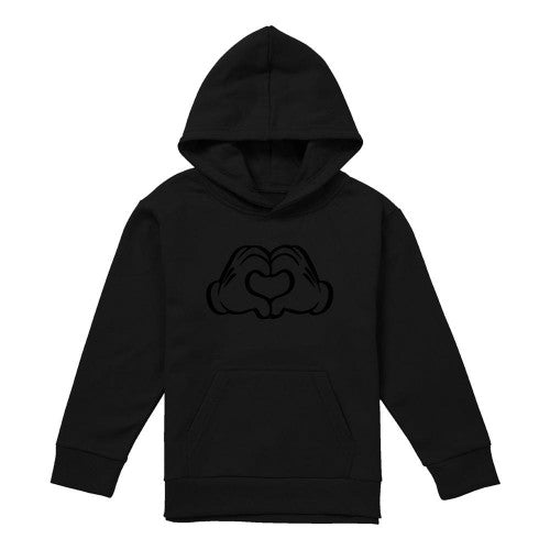 Front - Disney Childrens/Kids Mickey Mouse Love Hands Heather Hoodie