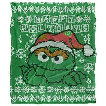 Front - Sesame Street Silky Oscar The Grouch Supersoft Blanket