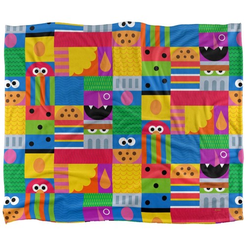 Front - Sesame Street Silky Squares Supersoft Blanket