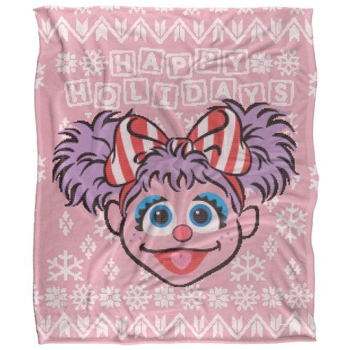 Front - Sesame Street Silky Christmas Sweater Abby Cadabby Supersoft Blanket