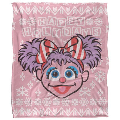 Front - Sesame Street Silky Christmas Sweater Abby Cadabby Supersoft Blanket
