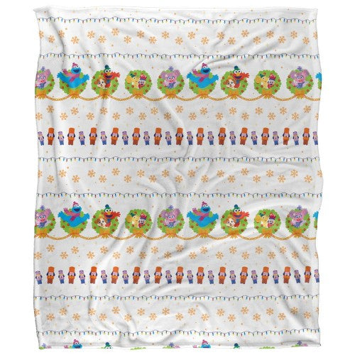 Front - Sesame Street Silky Wreath Supersoft Blanket