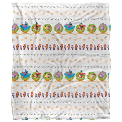 Front - Sesame Street Silky Wreath Supersoft Blanket