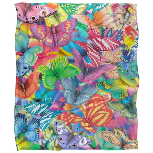 Front - Royce McClure Butterfly Magic Colorful Silky Supersoft Blanket