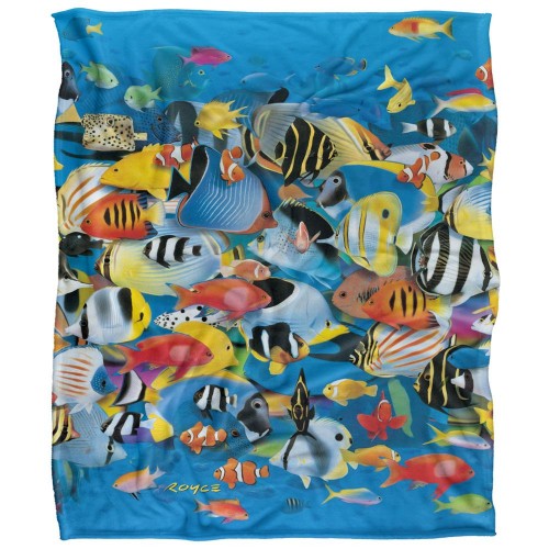 Front - Royce McClure Day Dive Silky Tropical Fish Supersoft Blanket