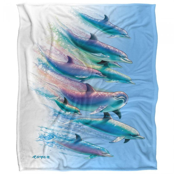 Front - Royce McClure Dolphin Flow Silky Supersoft Blanket