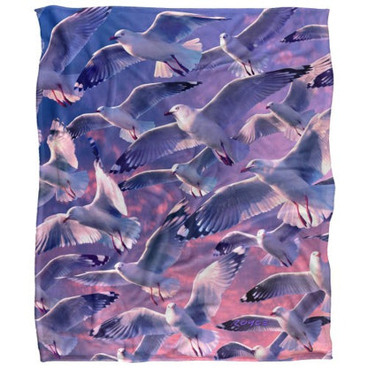 Front - Royce McClure Evening Seagulls Silky Supersoft Blanket