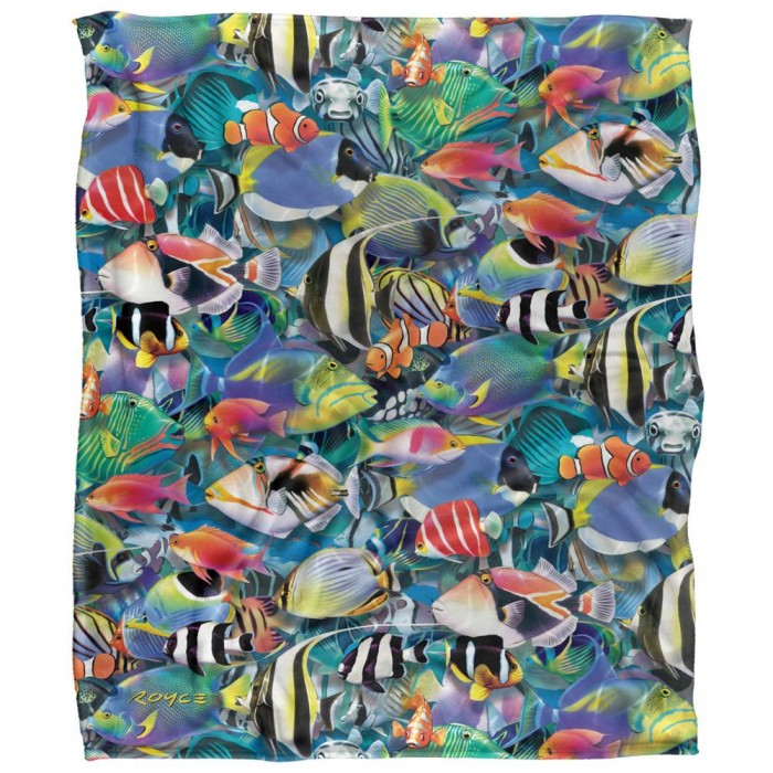 Front - Royce McClure Tropical Fish Jam Silky Supersoft Blanket
