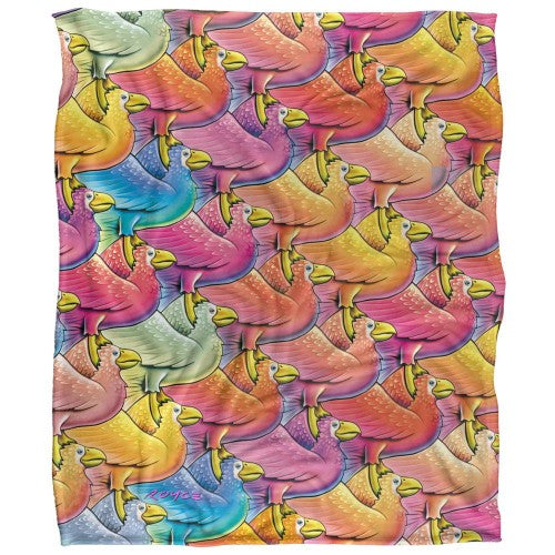 Front - Royce McClure Flocking Birds Silky Supersoft Blanket