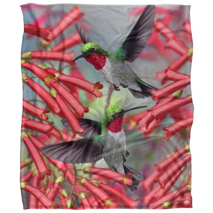 Front - Royce McClure Silky Hummingbird Supersoft Blanket