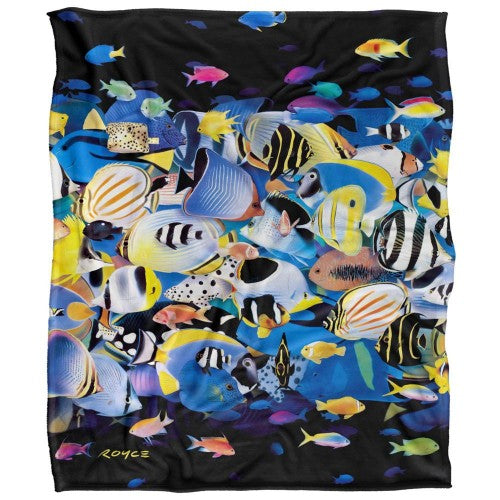 Front - Royce McClure Night Dive Silky Tropical Fish Supersoft Blanket