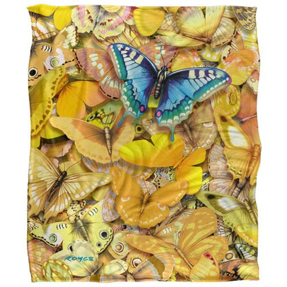 Front - Royce McClure Be Unique Silky Butterflies Supersoft Blanket