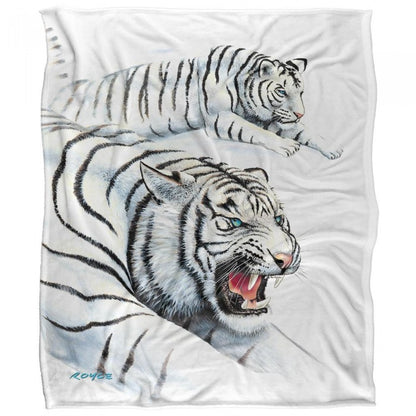 Front - Royce McClure Silky White Tiger Supersoft Blanket