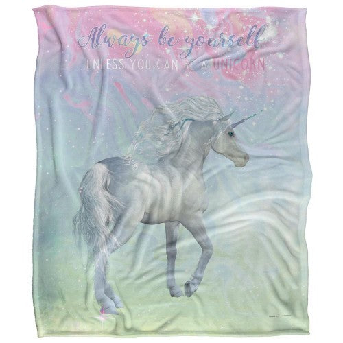 Front - Reinders Be A Unicorn Silky Supersoft Blanket