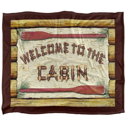 Front - JQ Licensing Welcome To The Cabin Silky Sign Supersoft Blanket