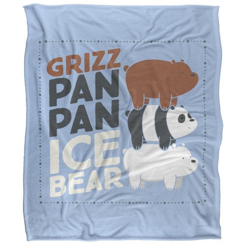 Front - We Bare Bears Silky Grizz Supersoft Blanket