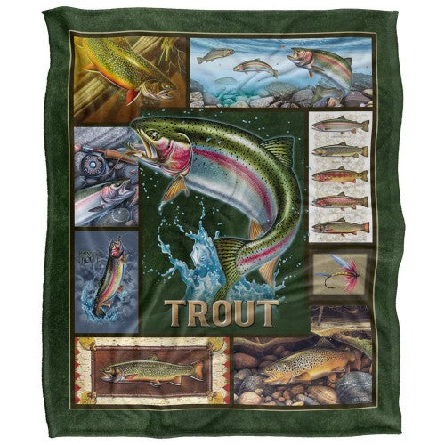 Front - JQ Licensing Silky Trout Supersoft Blanket
