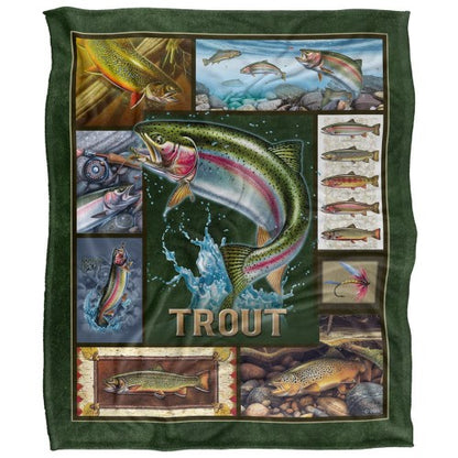 Front - JQ Licensing Silky Trout Supersoft Blanket