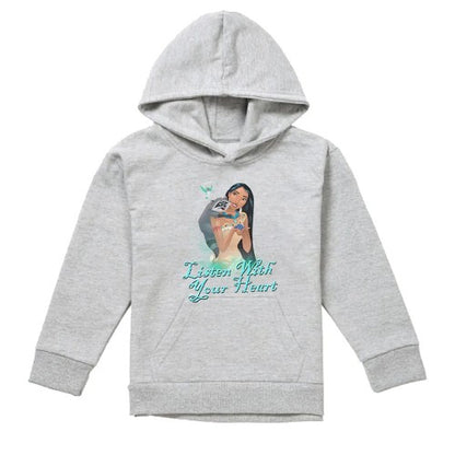 Front - Pocahontas Childrens/Kids Listen With Your Heart Heather Hoodie