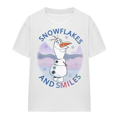 Front - Frozen Womens/Ladies Snowflakes And Smiles Olaf T-Shirt