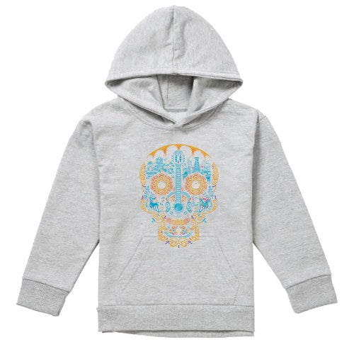 Front - Coco Childrens/Kids Colorful Day Of The Dead Skull Miguel Dante Heather Hoodie