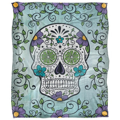 Front - Retrorocket Studio Silky Skull Supersoft Blanket