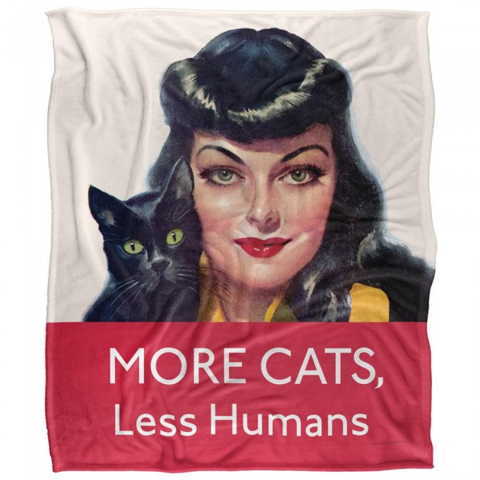 Front - Ephemera More Cats, Less Humans Silky Supersoft Blanket