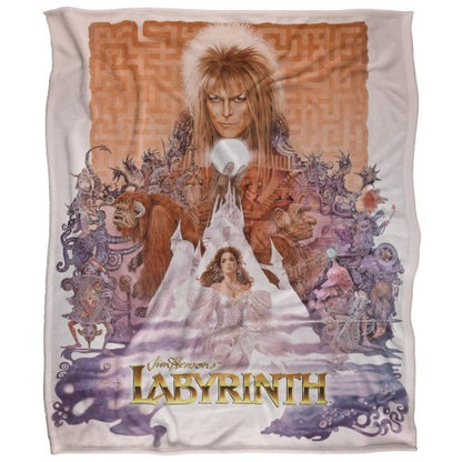 Front - Labyrinth Maze Montage Silky Poster Supersoft Blanket