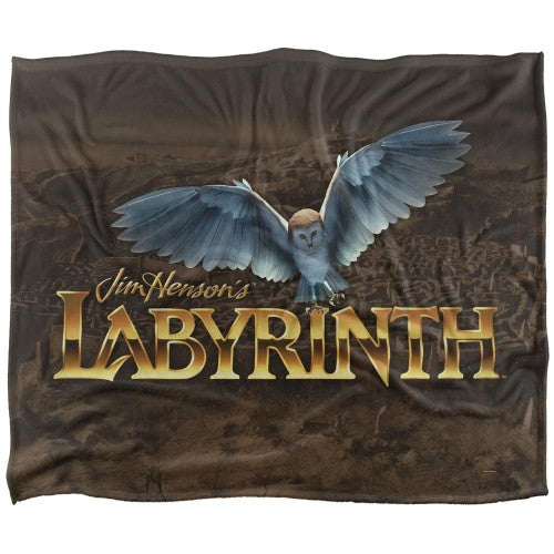 Front - Labyrinth Logo Maze Silky Owl Supersoft Blanket