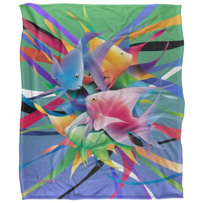 Front - Royce McClure Silky Angelfish Kiss Supersoft Blanket