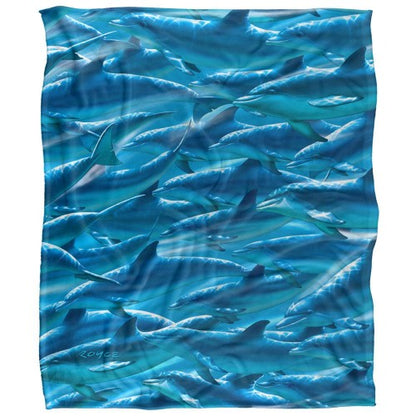 Front - Royce McClure Silky Dolphin Race Supersoft Blanket