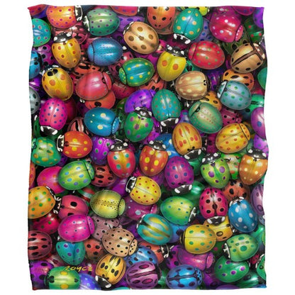 Front - Royce McClure Silky Colourful Beetle Supersoft Blanket