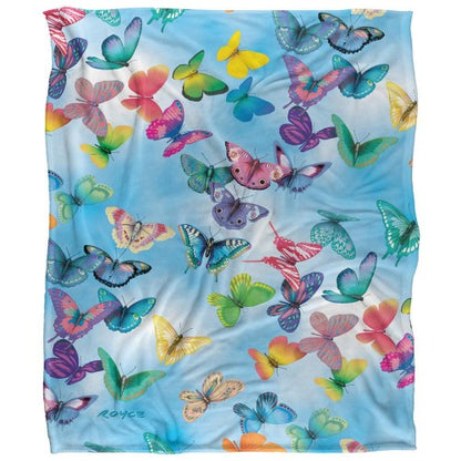 Front - Royce McClure Silky Butterfly Sky Supersoft Blanket