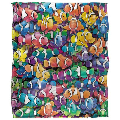 Front - Royce McClure Clowning Around Clown Fish Silky Supersoft Blanket